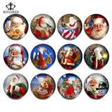 Christmas Glass Charms Snap Button Bracelet - Festive Holiday Design