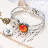 Christmas Glass Charms Snap Button Bracelet - Festive Holiday Design