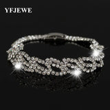 Rhinestone Crystal Silver Plated Bracelets for Women Christmas Bangle