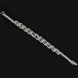 Rhinestone Crystal Silver Plated Bracelets for Women Christmas Bangle