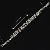 Rhinestone Crystal Silver Plated Bracelets for Women Christmas Bangle