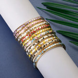 Colorful Enamel Moon Open Cuff Bracelet Women's Jewelry Gift