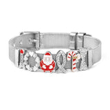 Santa Claus Mesh Bracelet with Slide Charm Beads