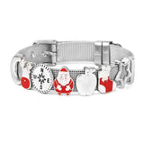Santa Claus Mesh Bracelet with Slide Charm Beads