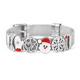 Santa Claus Mesh Bracelet with Slide Charm Beads