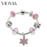 Snowflake Charm Bracelet Superyne DIY Crystal Beads Bracelets & Bangle