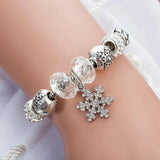 Snowflake Charm Bracelet Superyne DIY Crystal Beads Bracelets & Bangle