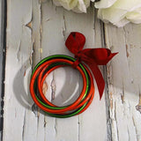 Christmas Glitter Bangle Bracelet Set Red Green Silicone Xmas Jewelry