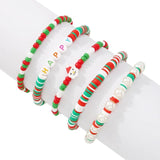5pcs/Set Colorful Boho Bead Bracelet for Women, Elastic Charm Bangles