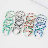 5pcs/Set Colorful Boho Bead Bracelet for Women, Elastic Charm Bangles