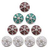 10pcs Christmas Snowflake 12MM Snap Jewelry Mixed Style Snap Buttons