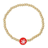 Bohemia Vintage Bead Chain Bracelet Snowflake Christmas Pendant Bangle