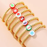 Bohemia Vintage Bead Chain Bracelet Snowflake Christmas Pendant Bangle
