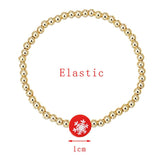 Bohemia Vintage Bead Chain Bracelet Snowflake Christmas Pendant Bangle