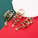 4-Piece Christmas Bead Bracelet Red Green Beads Holiday Party Gift