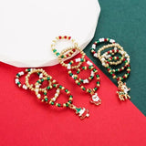4-Piece Christmas Bead Bracelet Red Green Beads Holiday Party Gift