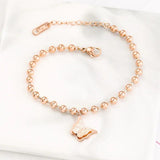 Stainless Steel Butterfly Bracelet Adjustable Round Bead Chain Bangles