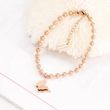 Stainless Steel Butterfly Bracelet Adjustable Round Bead Chain Bangles