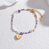 UZone Beaded Zircon Bracelet for Women Stainless Steel Bracelet Bangle