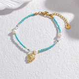 UZone Beaded Zircon Bracelet for Women Stainless Steel Bracelet Bangle