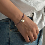 UZone Beaded Zircon Bracelet for Women Stainless Steel Bracelet Bangle