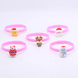 5Pcs Kids Christmas Snowman Elk Bracelet for Girls