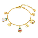 Snowflake Gloves Charm Bracelet Stainless Steel AB22022
