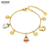 Snowflake Gloves Charm Bracelet Stainless Steel AB22022
