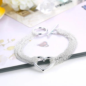 925Silver Plated Heart Charms Chain for Bracelets Jewelry Women