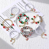Christmas Charm Chain Bracelet Bells Tree Pendant Bracelets for Women Girls