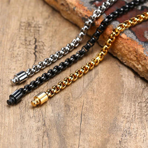 Minimalist Stainless Steel Link Bracelet for Men 6mm Width Chain Christmas Gift