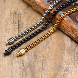 Minimalist Stainless Steel Link Bracelet for Men 6mm Width Chain Christmas Gift