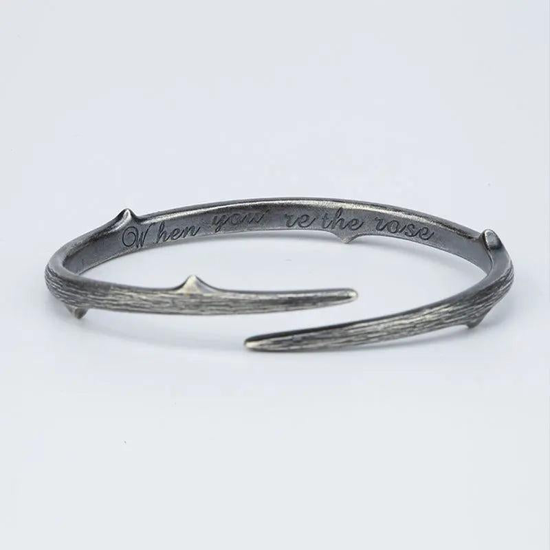 Vintage Thistles And Thorns Thai Silver Men Bangle Jewelry For Man