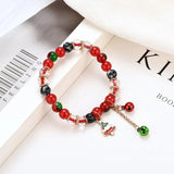 7Pcs Beaded Bohemian Multi-layer Bracelet Metal Tree Christmas Pendant Bell