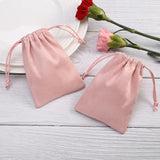 5pcs Flannel Velvet Jewelry Drawstring Bag Pouch for Christmas Wedding Favors