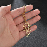 Personalized Children's Drawing Keychain - Custom Kid's Art Keyring