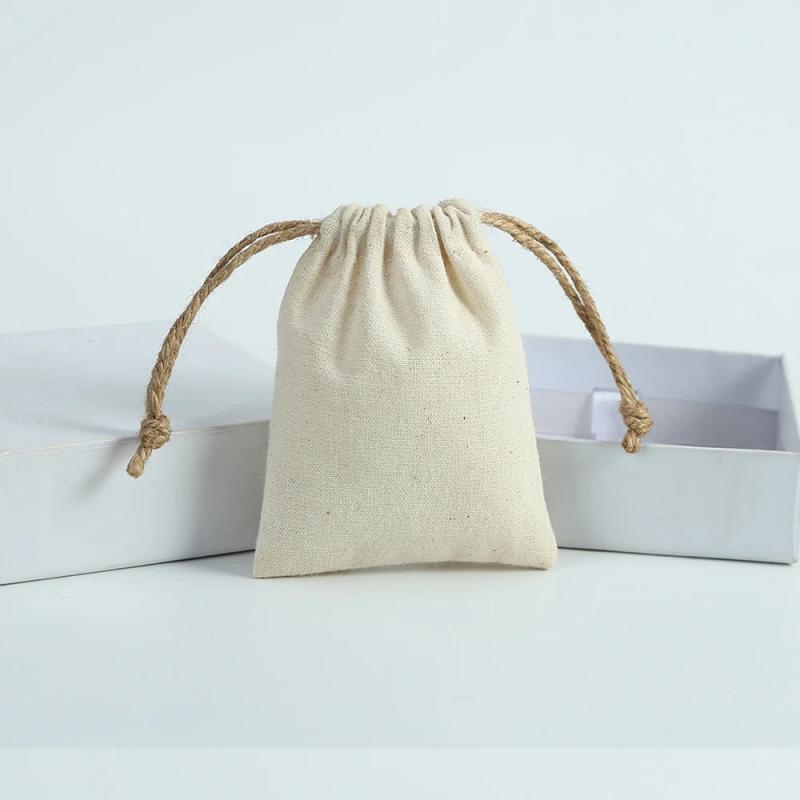 5pcs Cotton Jewelry Bags Necklace Earring Ring Pouch Wedding Party Gift Bag
