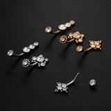 Titanium Belly Button Ring Zircon Bezel Setting