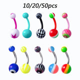 Colorful Ball Belly Ring Acrylic Navel Stud