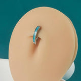 Surgical Steel Opal Curved Reverse Belly Button Ring