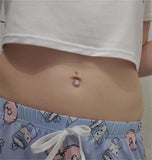 Stainless Steel CZ Zircon Belly Button Ring 14G 10mm Barbell Navel Piercing