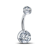 G23 Titanium Opal Crystal Belly Button Ring Navel Ring