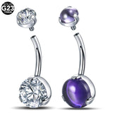 G23 Titanium Opal Crystal Belly Button Ring Navel Ring