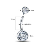 G23 Titanium Opal Crystal Belly Button Ring Navel Ring