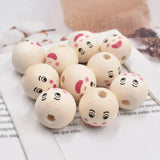 DIY Child Beaded Charms For Bracelet Making 22mm Round Wooden Beads