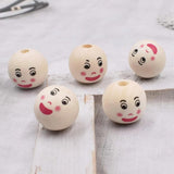 DIY Child Beaded Charms For Bracelet Making 22mm Round Wooden Beads