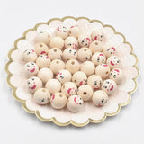 DIY Child Beaded Charms For Bracelet Making 22mm Round Wooden Beads