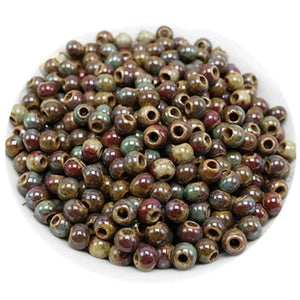 50 PCS Ceramic Beads Round Loose DIY Hole Beads for Jewelry Making