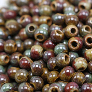 50 PCS Ceramic Beads Round Loose DIY Hole Beads for Jewelry Making