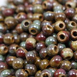 50 PCS Ceramic Beads Round Loose DIY Hole Beads for Jewelry Making